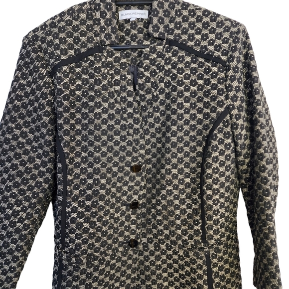 BLACK PEPPER winter jacket size 10 black white warm short bomber blazer - Picture 3 of 13